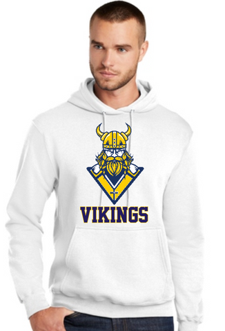 SJJ Vikings White Hooded Sweatshirt