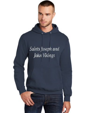 SJJ Vikings Glitter Text Hooded Sweatshirt Silver