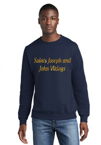 SJJ Vikings Glitter Text Crewneck Sweatshirt Gold