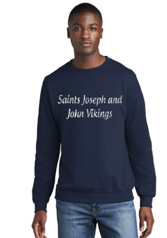 SJJ Vikings Glitter Text Crewneck Sweatshirt Silver